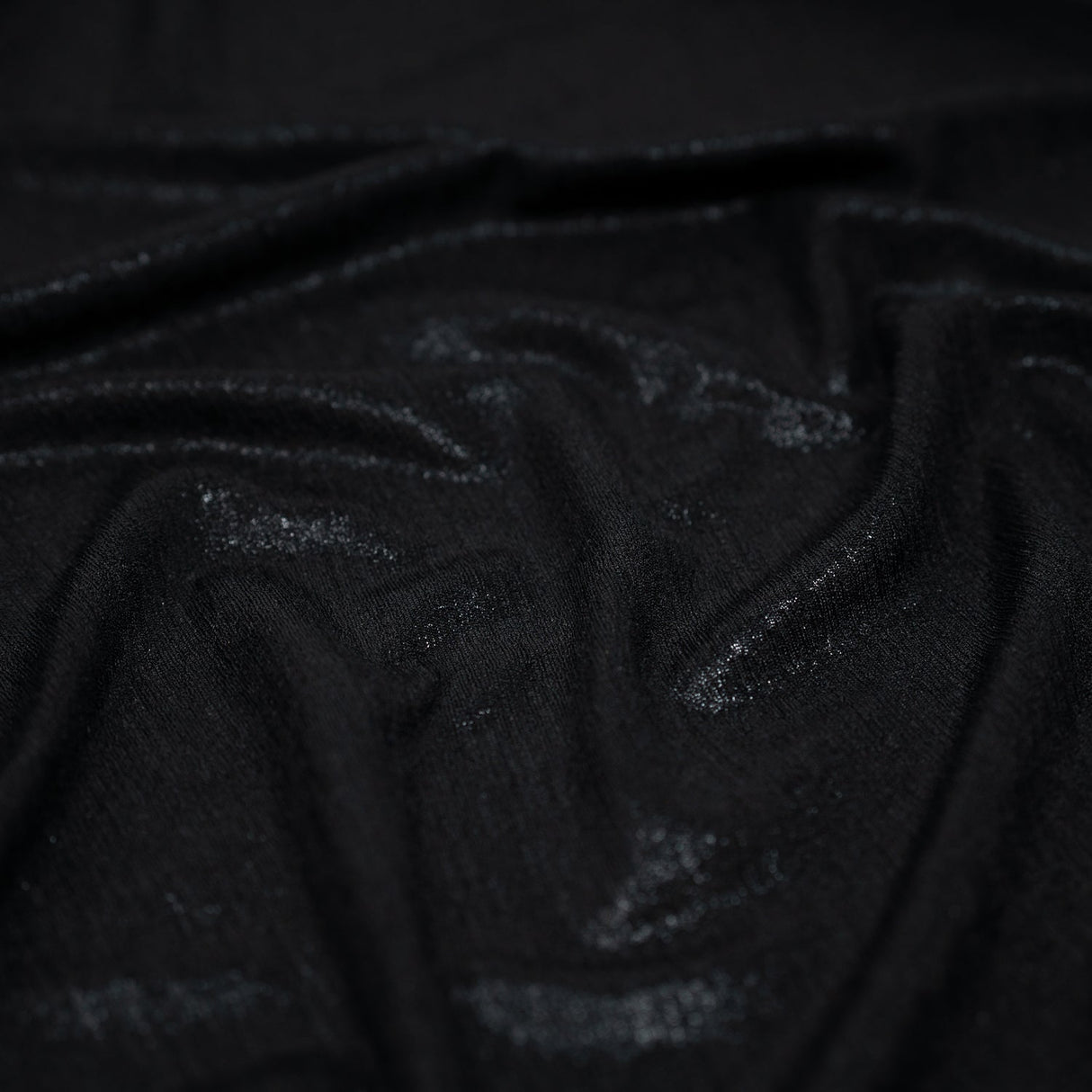Foiled Slinky Jacquard Fabric Black