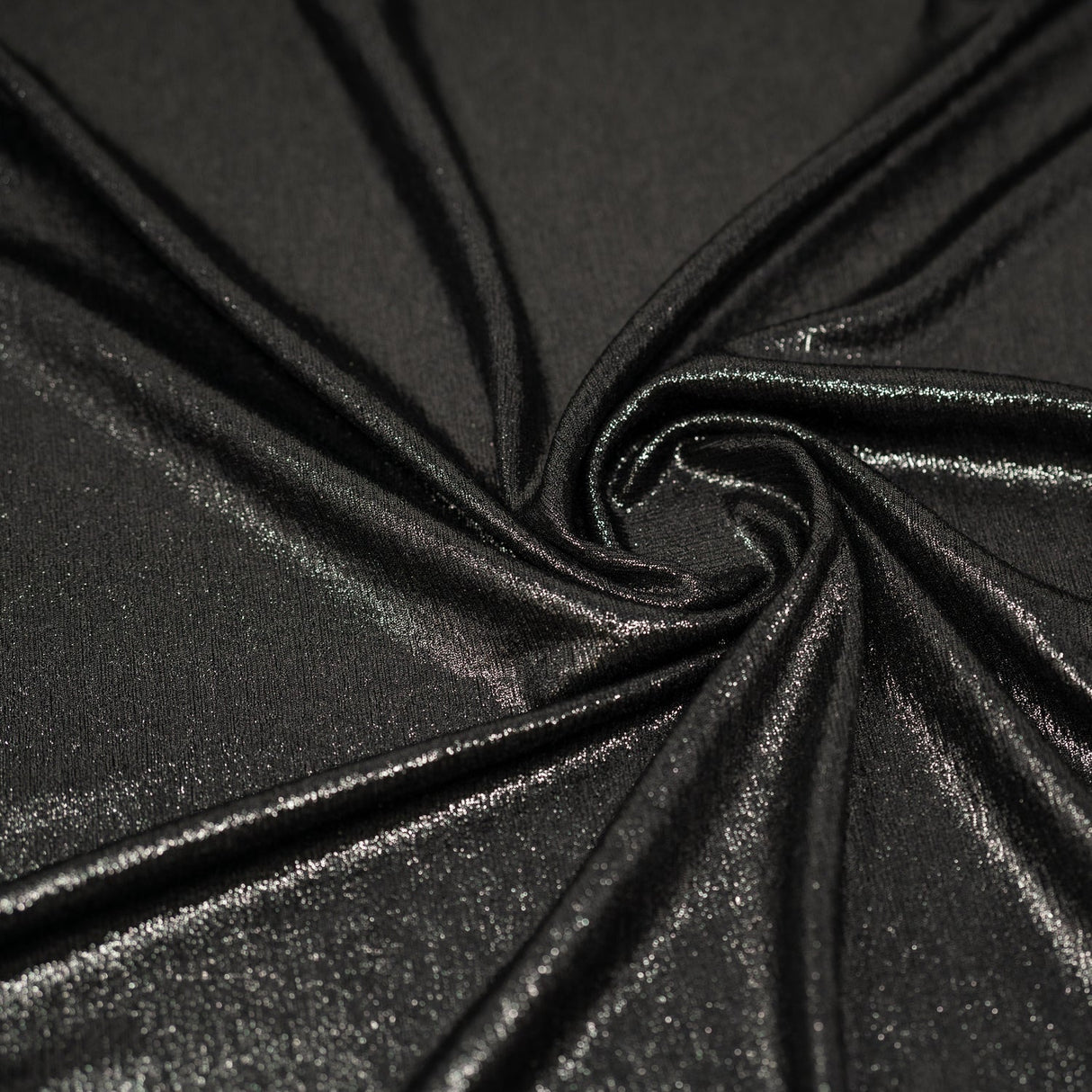 Foiled Slinky Jacquard Fabric Black
