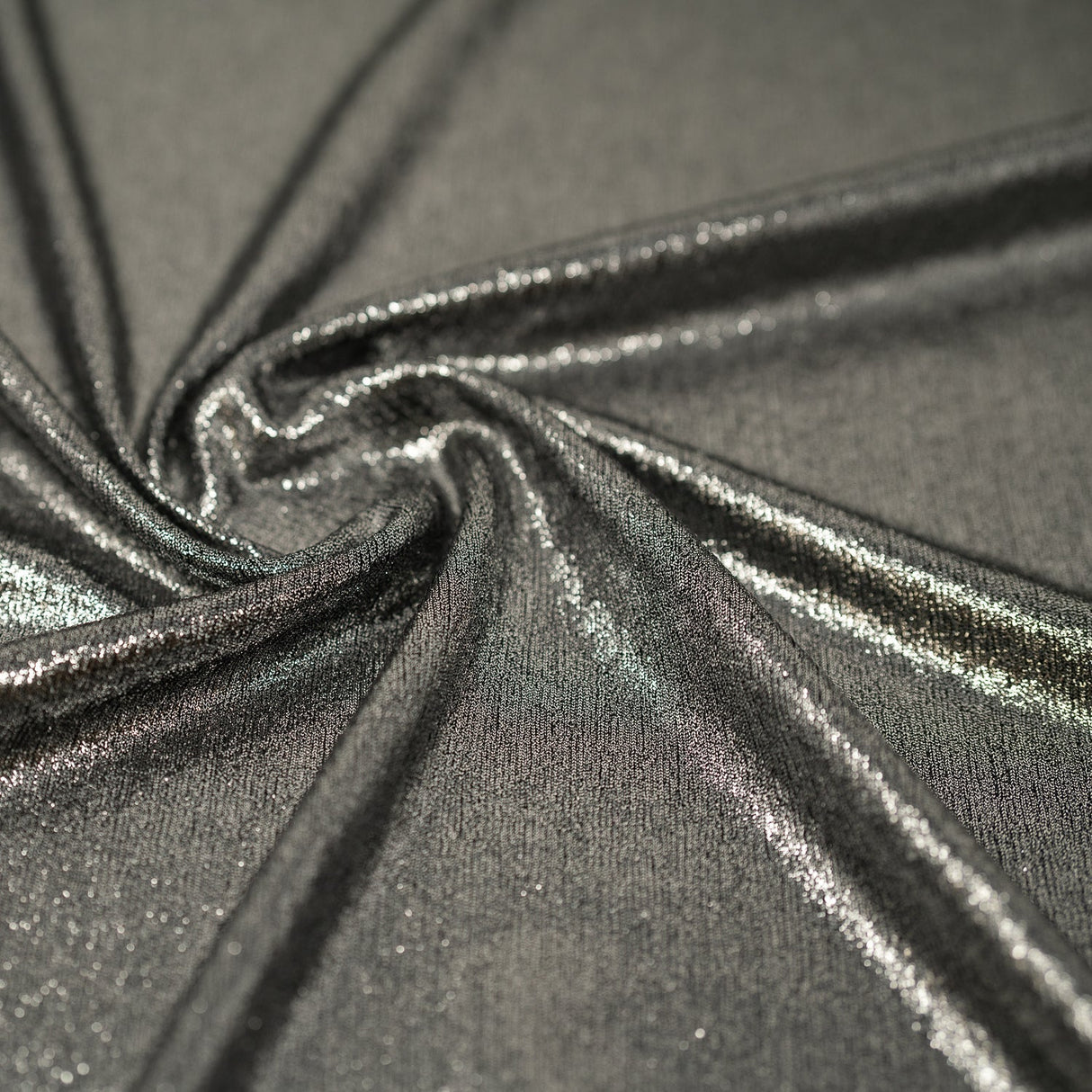 Foiled Slinky Jacquard Fabric Black