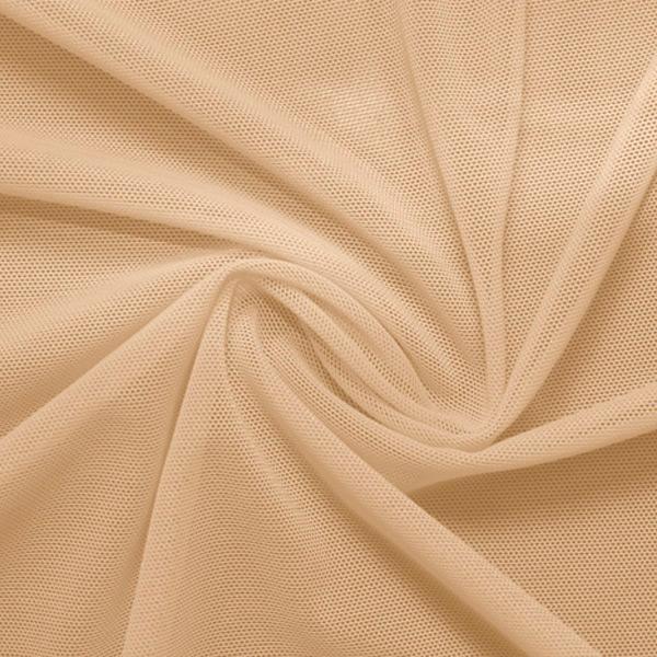 Power Mesh Nylon Spandex Fabric - Skin Tones & Neutrals Collection, 58" Width, 4-Way Stretch (1 Yard)