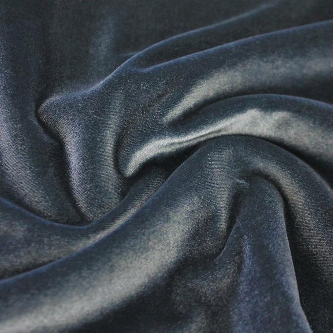 Primo Stretch Velvet Polyester Spandex Fabric - Blue Moon, 4-Way Stretch Velvet, 56" Width (1 Yard)