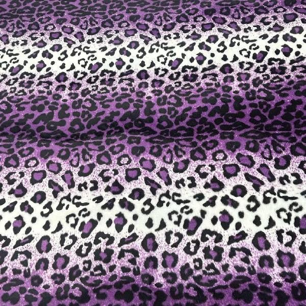 Leopard Print Faux Fur Fabric - Multi-Color Leopard Animal Print, 1.5" Width