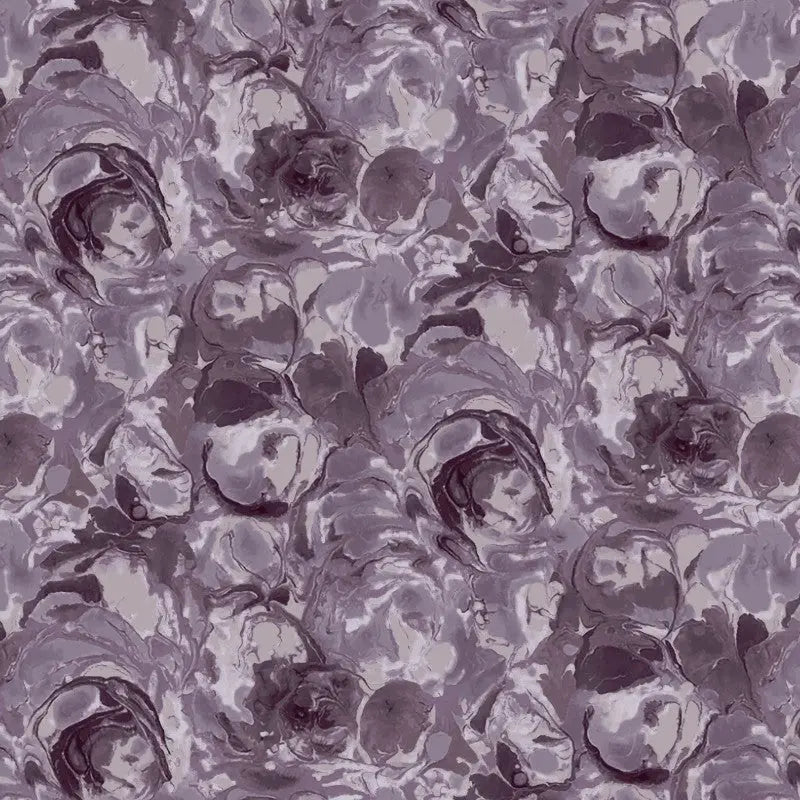 Cotton Wideback Fabric Purple Quarry Paint Swirls