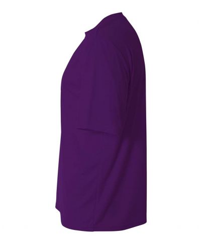A4 NB3142 Youth Cooling Performance Crew Micro Poly Interlock Fabric - Purple, 44+ UPF, Moisture Wicking, Stain Release (1 Piece)