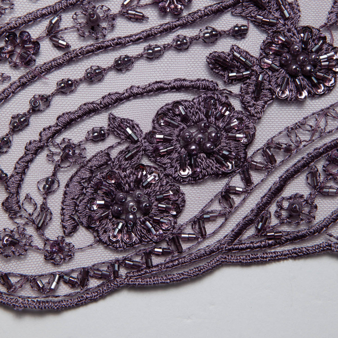 1 Yard 52" Wide Elegant Intricate Embroidered Tulle Lace Fabric Formal Wear