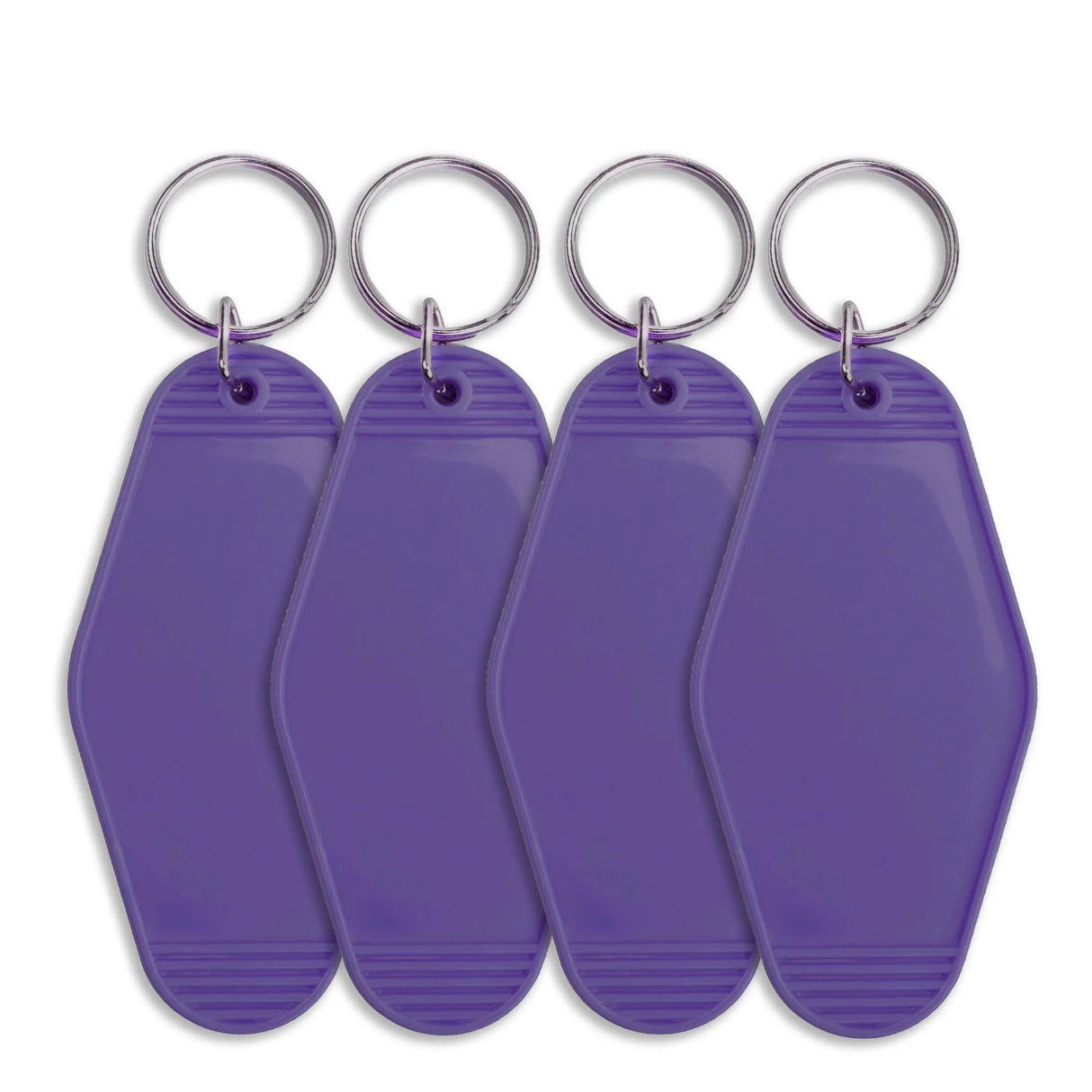 Retro Motel Keychain with Silver Ring - Purple (4 per Set)