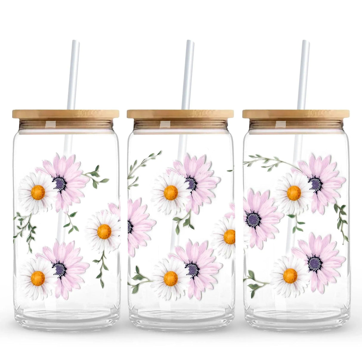 UV DTF Wrap - Purple & White Daisies (9.7" x4.3")
