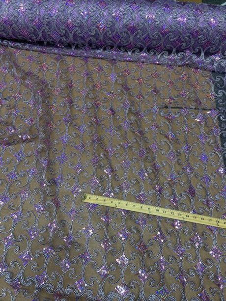 1 Yard Pyramid Lace Fabric by the Yard with Stretch and Sheen 55" Width