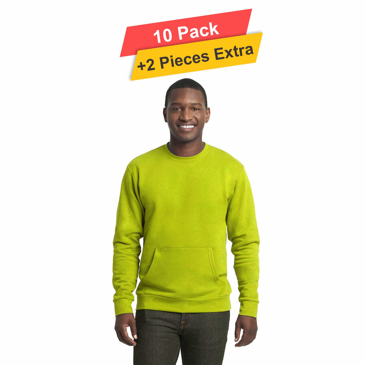 Fleece Pullover Sweatshirt - 10 Pack - 7.62oz/yd2 - 100% Polyester