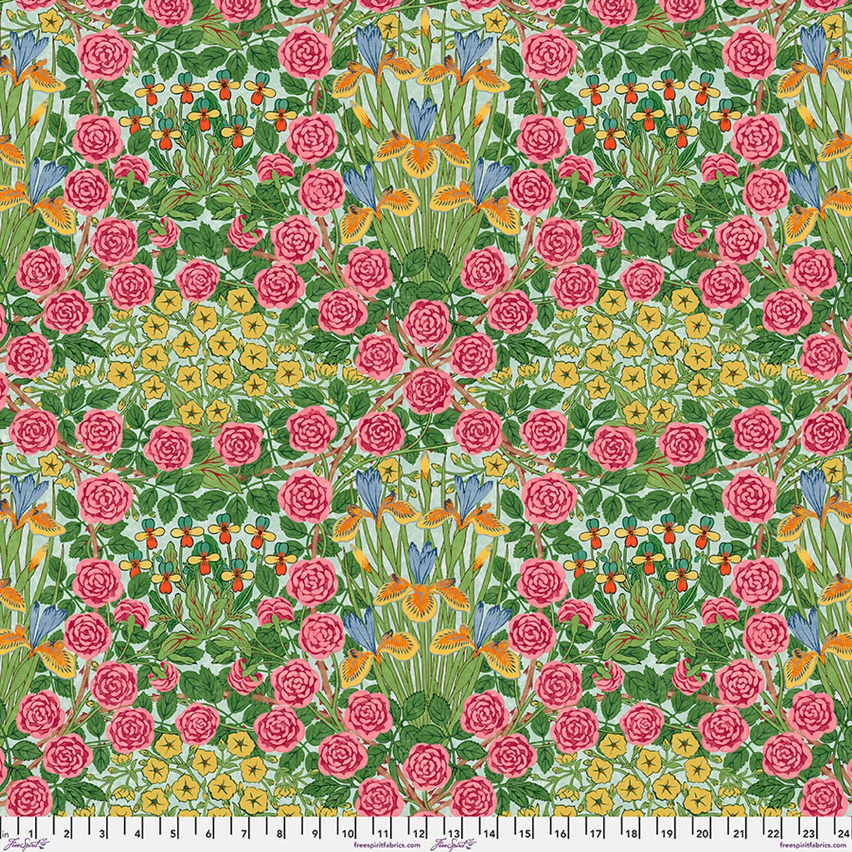 Cotton Wideback Fabric Campanula Seaglass Bedford Park 108"