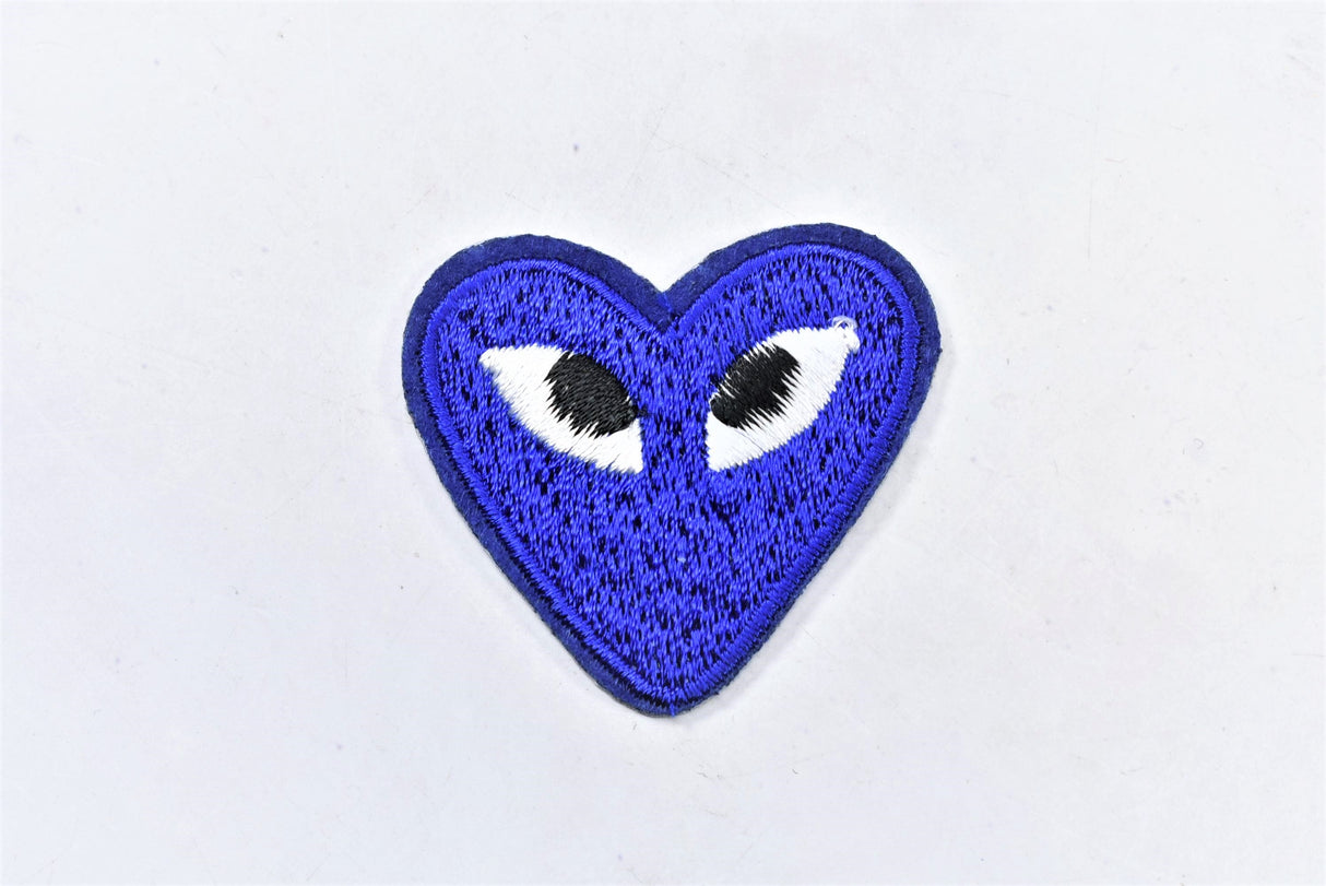 Embroidered Heart Patch with Eyes