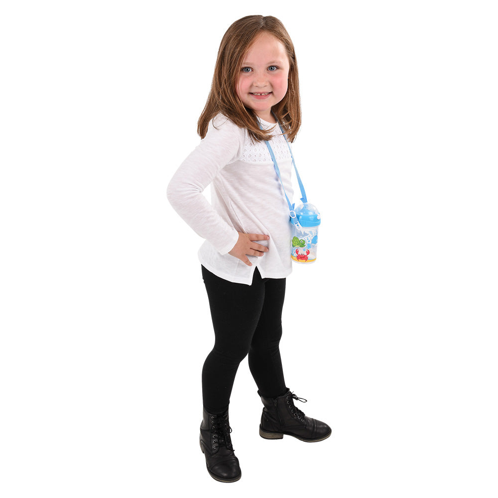 Aquatic Water Bottle 12oz Pop Up Straw