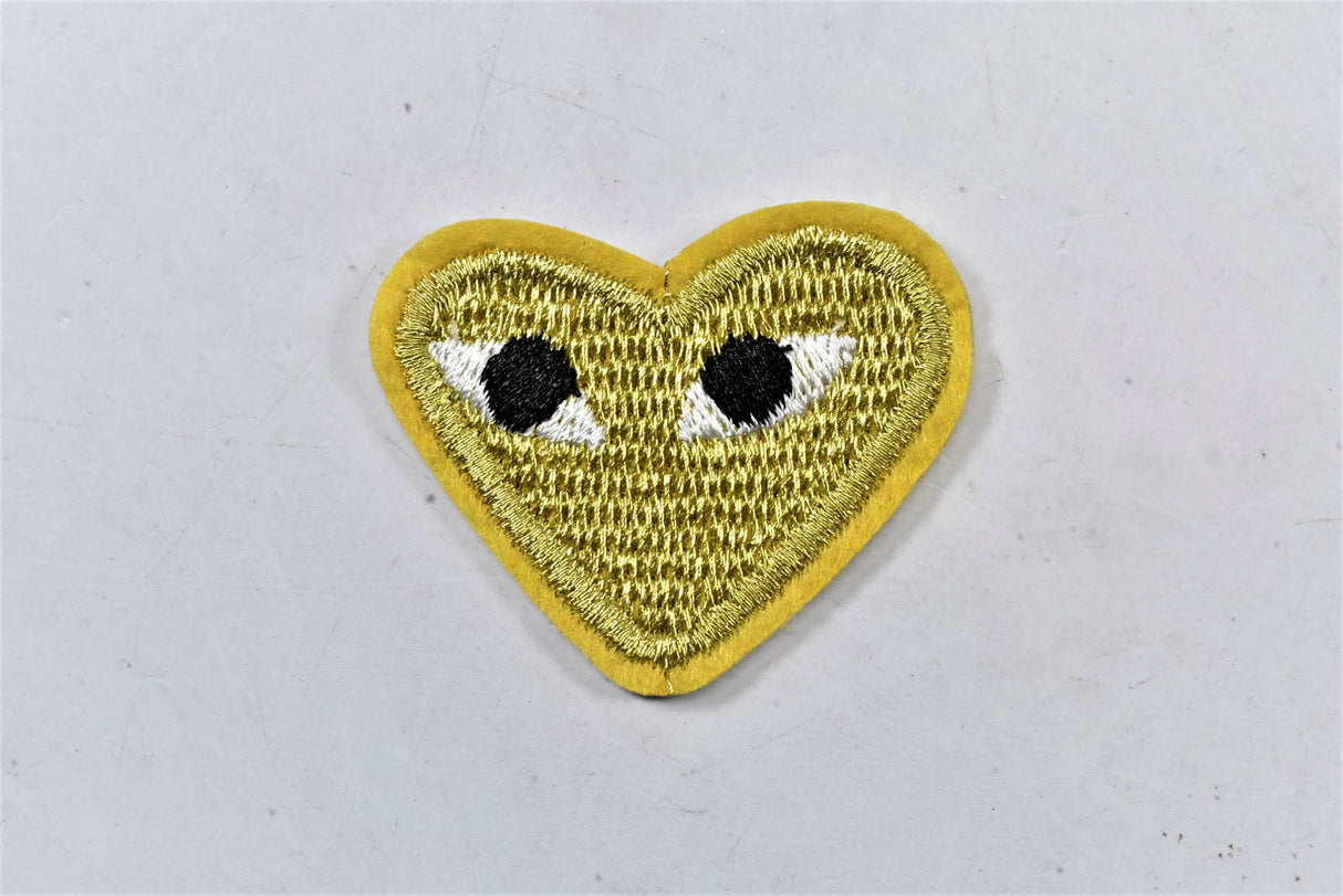 Embroidered Heart Patch with Eyes