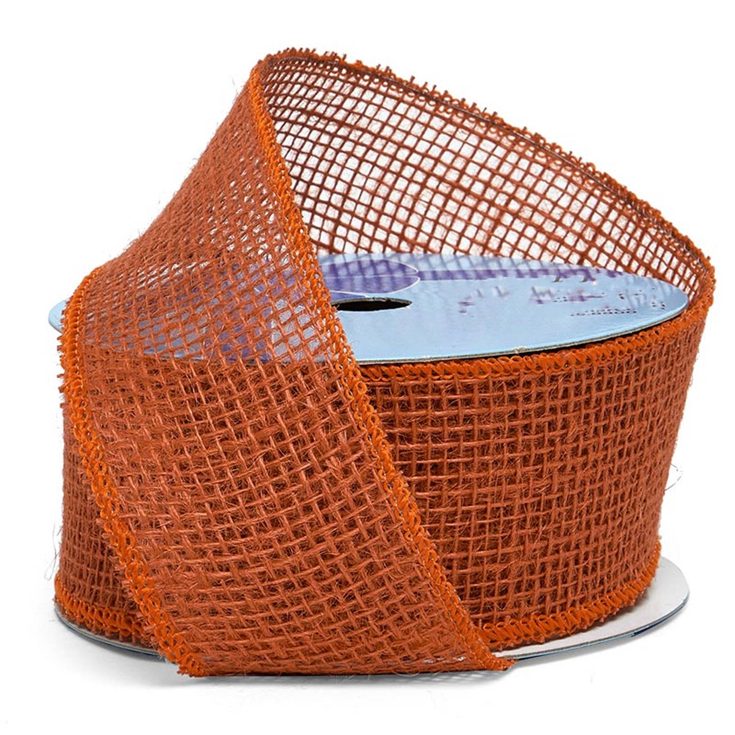 Burlap Wired Ribbon 2 1/2 '' X 10 yd Tangerine Color 1 / ROLL