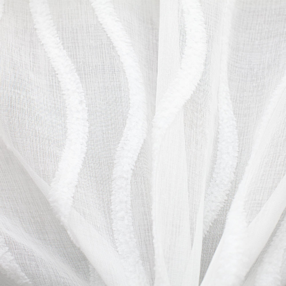 Quincy Fabric Polyester Fabric - Wavy Textured Sheer, 110" Width (1 Yard)