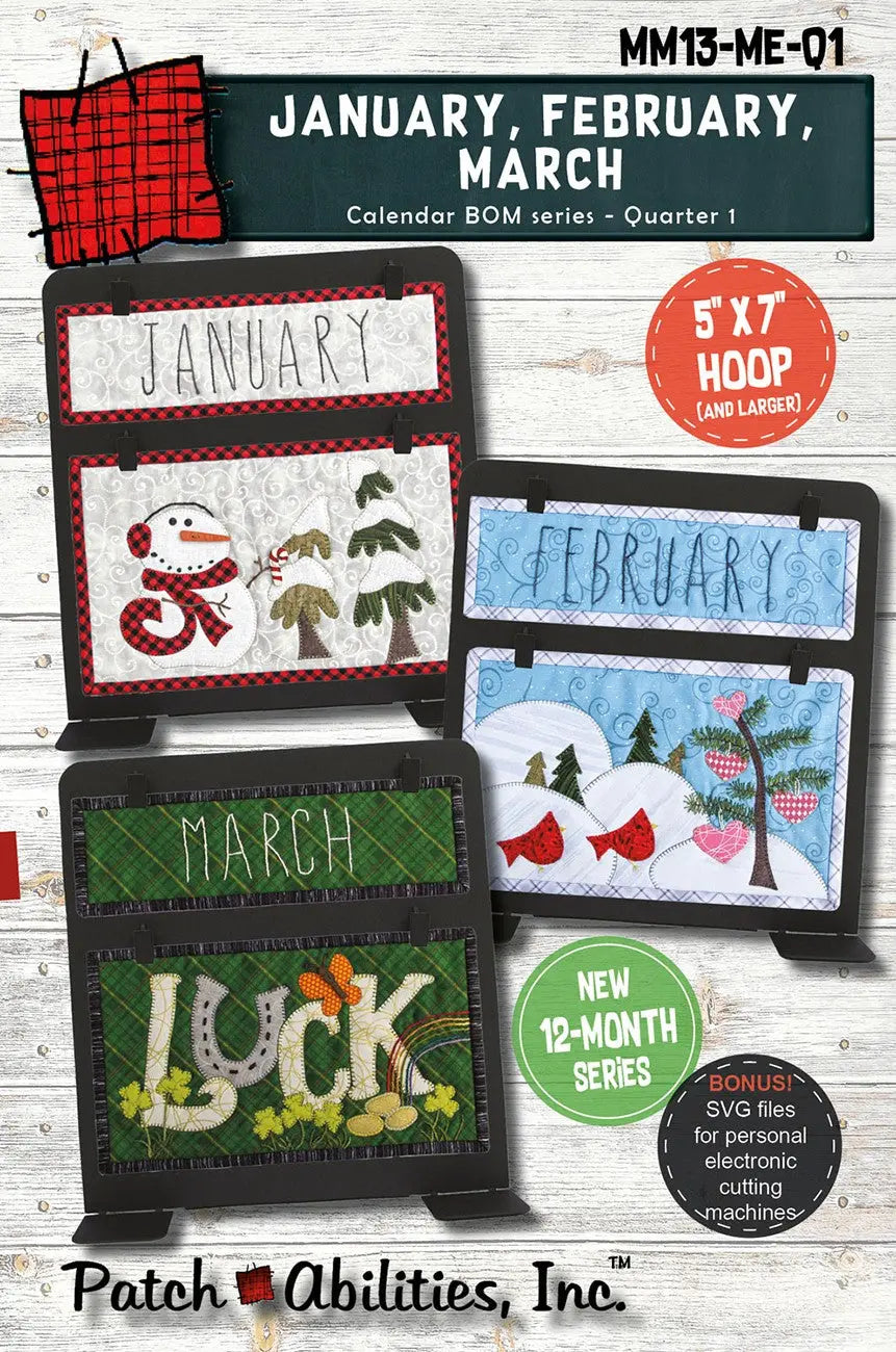 Machine Embroidery Quarter 1 Calendar Series