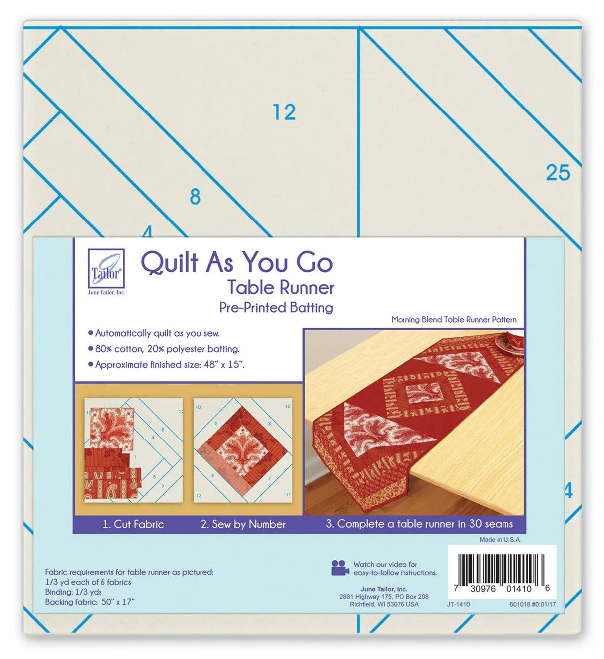 Quilt As You Go Table Runner Morning Blend