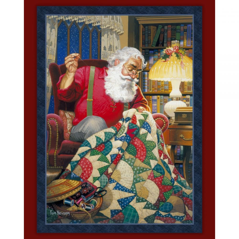 Fabric Panel Quilting Santa Christmas 100% Cotton