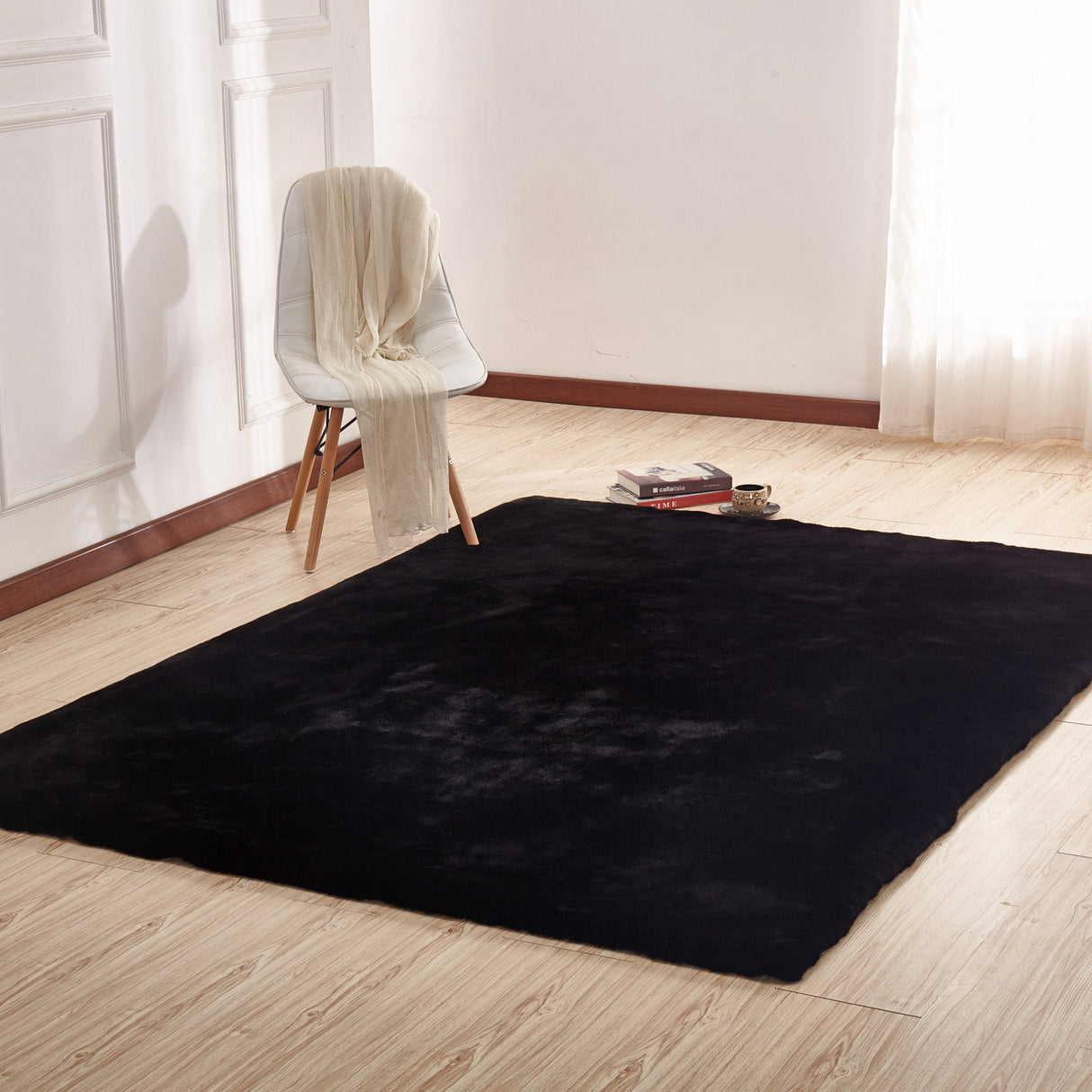 Soft Touch Faux Rabbit Chinchilla Feel Polyester Fabric - Solid Colors, 1" Pile Height (1 Rug)