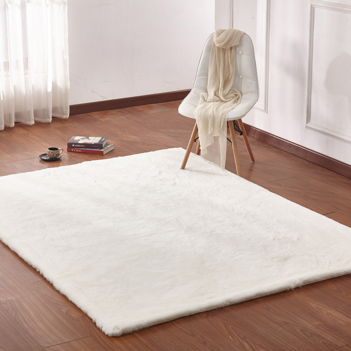 Soft Touch Faux Rabbit Chinchilla Feel Polyester Fabric - Solid Colors, 1" Pile Height (1 Rug)