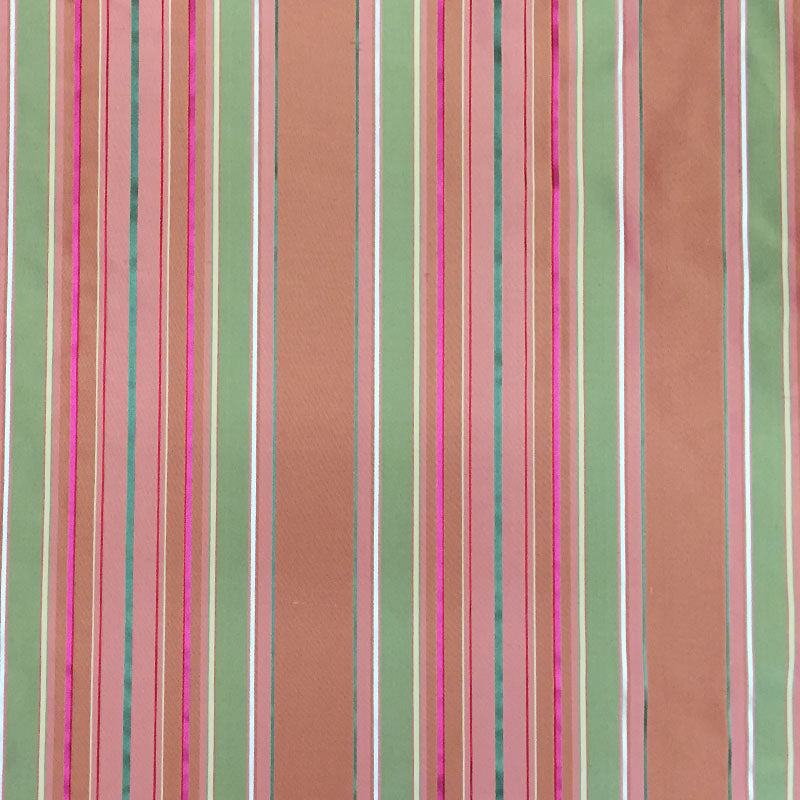 Radicci Silk Fabric - Metallic Multi-Colored Stripe, 54" Width (1 Yard)