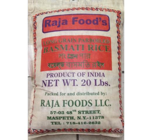 RAJA FOOD'S LONG GRAIN PARBOILED BASMATI RICE 20LB