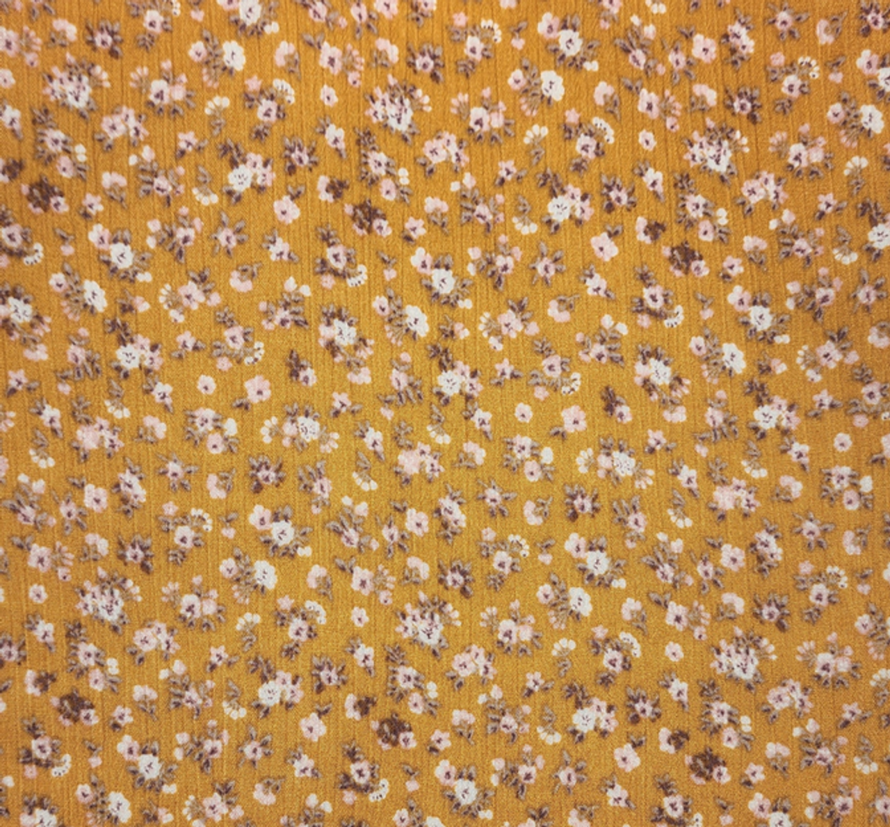 1 Yard Mustard Gold Rayon Crinkle Fabric For Dresses Blouses Skirts Lightweight Apparel 50/52" Width