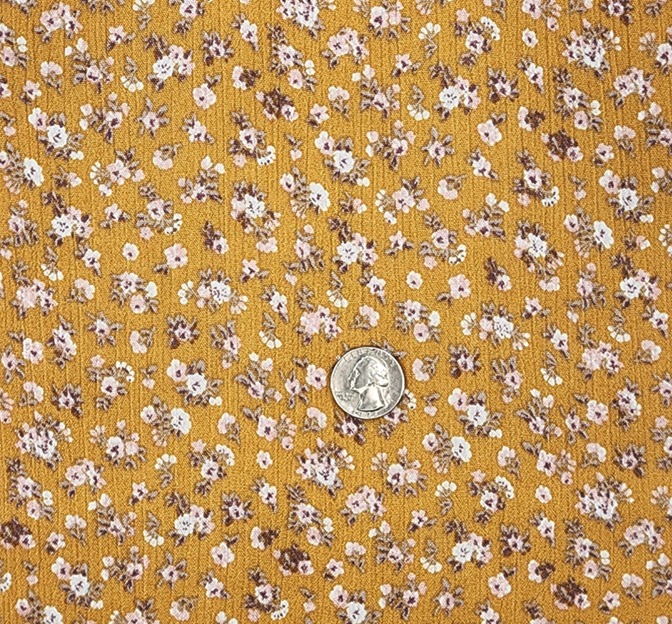 Rayon Crinkle 1DB493 100 Percent Rayon Fabric - Mustard Gold Crinkle Texture, 50/52" Width (1 Yard)