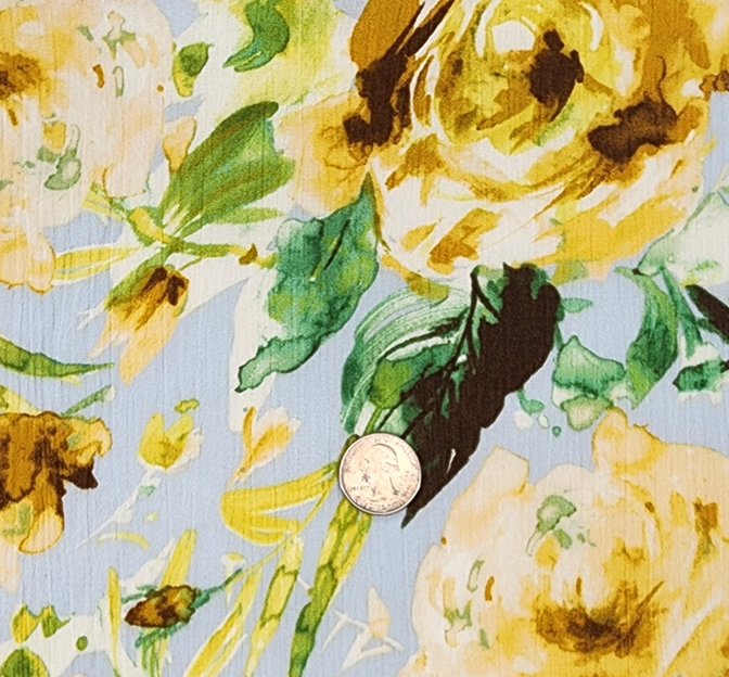 Rayon Crinkle 1D1800 Rayon Fabric - Skylight, Crinkle Texture, 50/52" Width (1 Yard)