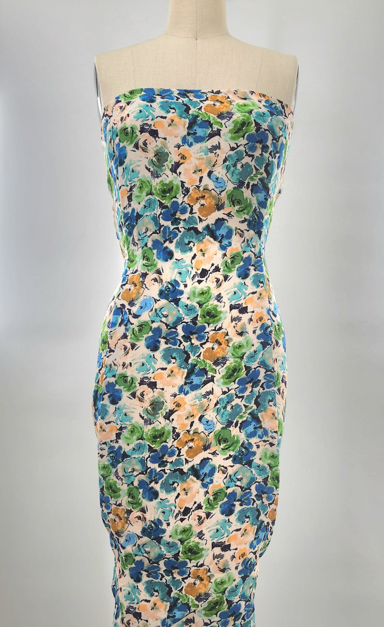 Rayon Crinkle Crepon 1 Yard Fabric Violet 50/52" Lightweight Textured Apparel Fabric