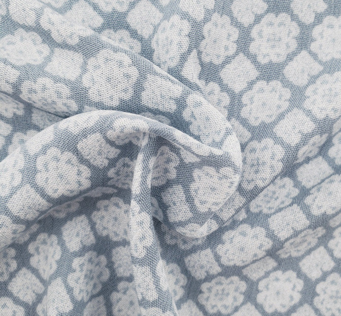 Rayon Crinkle 1D1229 100 Percent Rayon Fabric - Blue/Off White Crinkle Texture, 50/52" Width