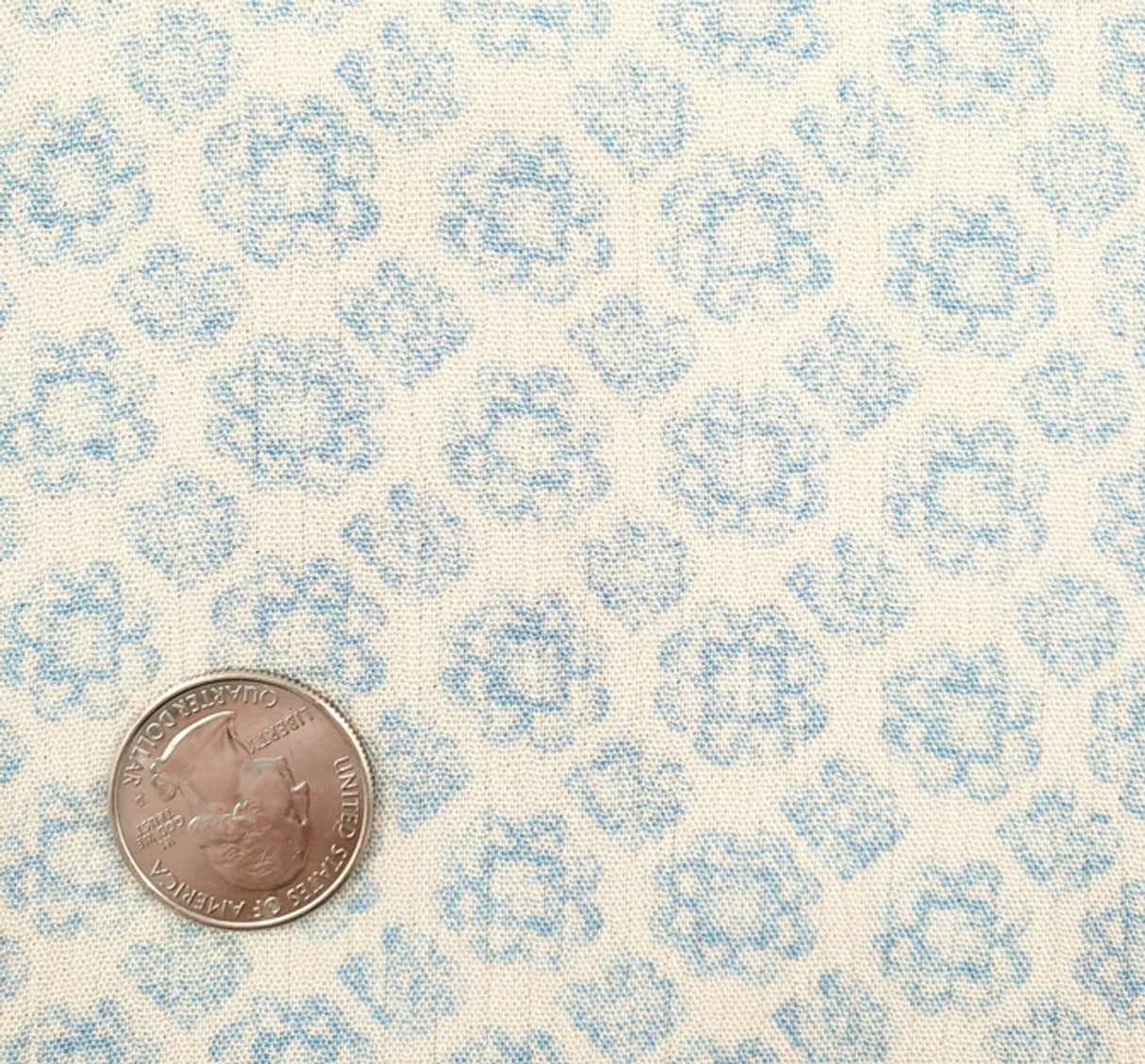 1 Yard Rayon Crinkle Off White/Blue Woven Fabric, 50/52″ Wide 100% Rayon