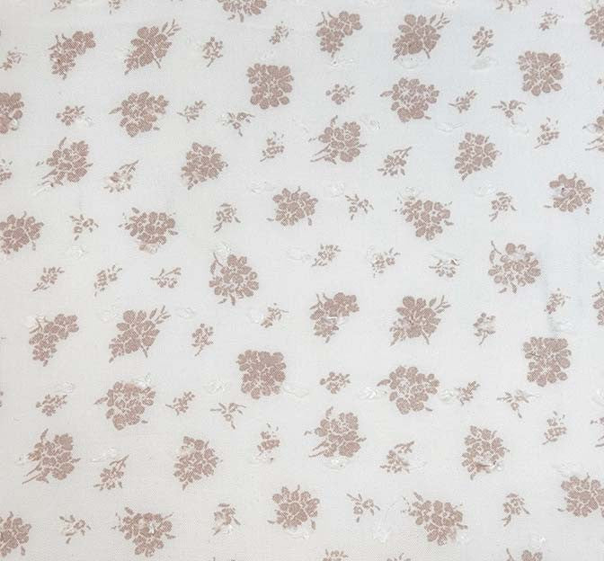 Rayon Clip Dot Jacquard Fabric - Ivory Clip Dot, 54/55" Width