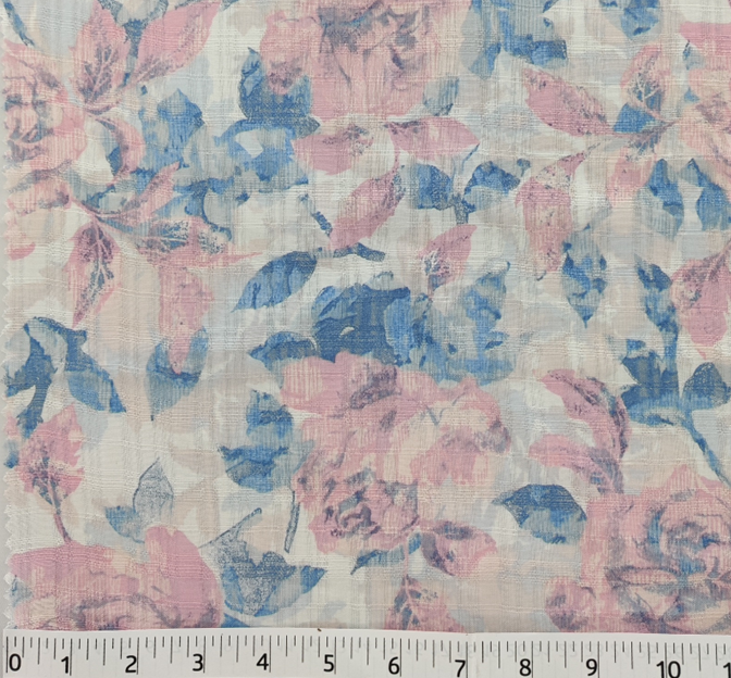 Rayon Check Jacquard 1D1797 Blue Rayon Fabric - Blue Checkered Pattern, 54/55" Width