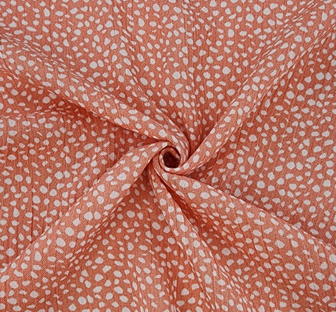 Rayon Crinkle 1D1046 100 Percent Rayon Fabric - Peach/Ivory Crinkle Texture, 50/52" Width