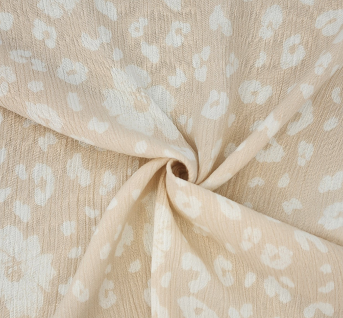 Rayon Crinkle 1D1156 100 Percent Rayon Fabric - Butter Cream, Crinkle Texture, 50/52" Width