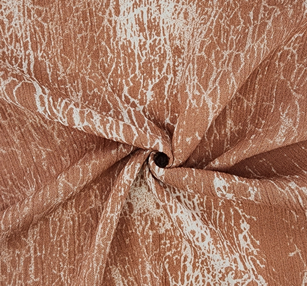 1 Yard Rayon Crinkle Brown/Ivory Woven Fabric, 50/52″ Wide 100% Rayon