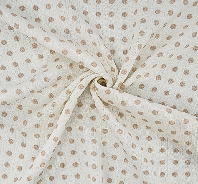 Rayon Crinkle 1D1234 100 Percent Rayon Fabric - Ivory, Crinkle Texture, 50/52" Width