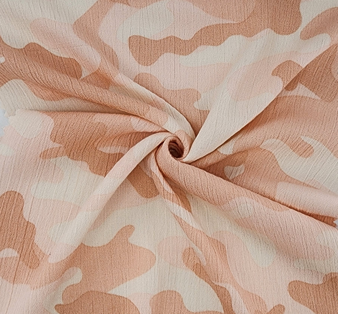 Rayon Crinkle 1D1237 Peach Rayon Fabric - Peach Textured, 50/52" Width