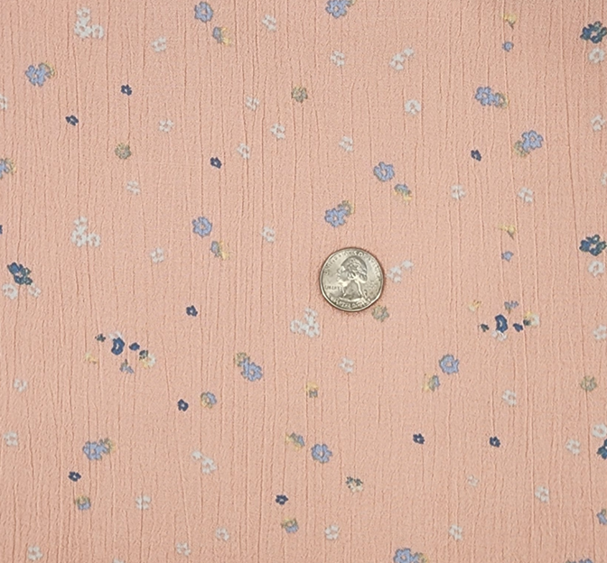 Rayon Crinkle 1D1268 Peach Rayon Fabric - Peach Textured, 50/52" Width (1 Yard)
