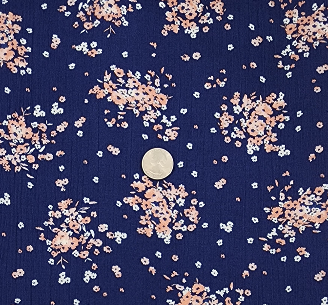 Rayon Crinkle 1D1269 Rayon Fabric - Navy, Crinkle Texture, 50/52" Width