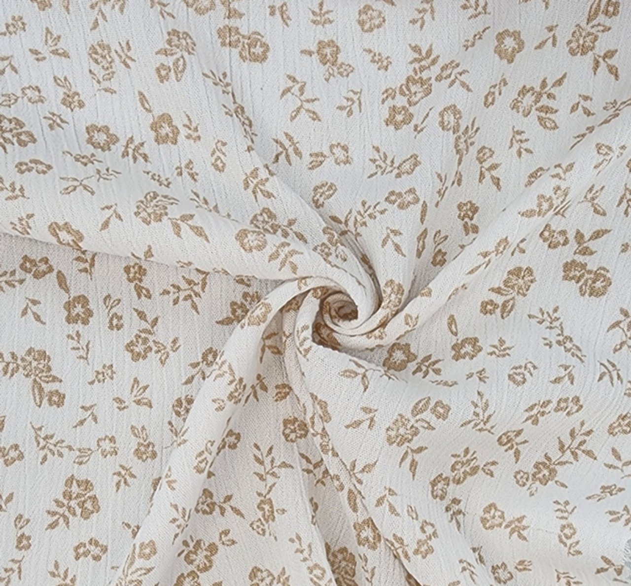 1 Yard 50/52" Wide Lightweight 125 GSM Woven Ivory Rayon Crinkle Fabric