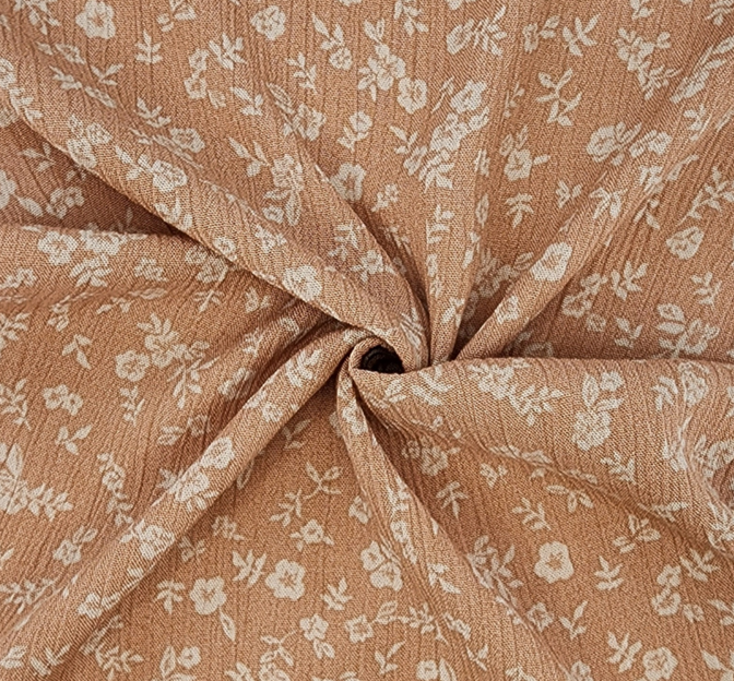 Rayon Crinkle 1D1414 Sandstone Rayon Fabric - Sandstone, Crinkle Texture, 50/52" Width