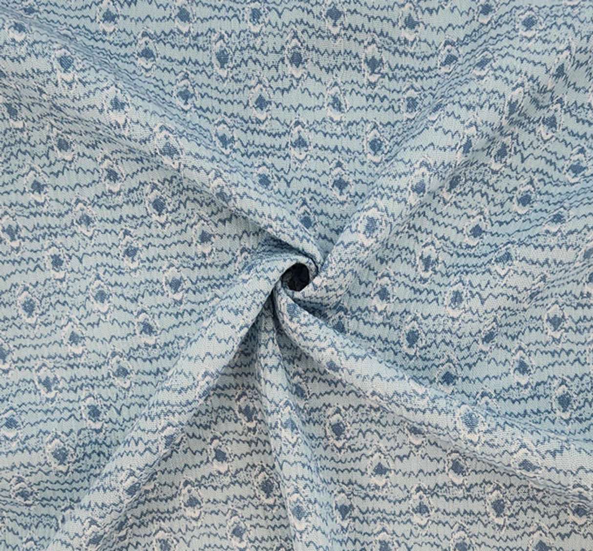 1 Yard 50/52" Wide Blue Gray Rayon Crinkle Fabric Lightweight 125 GSM Crepon Material