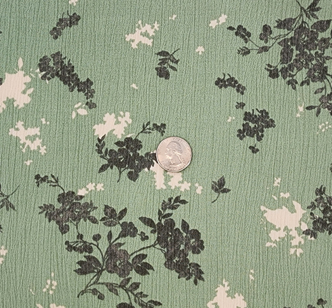 Rayon Crinkle 1D1529 Laurel Green Rayon Fabric - Laurel Green, Crinkle Texture, 50/52" Width