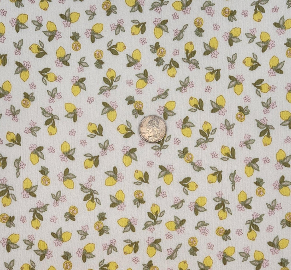1 Yard Rayon Crinkle Fabric Lemon Rayon Lemon 50 to 52 Inches Wide