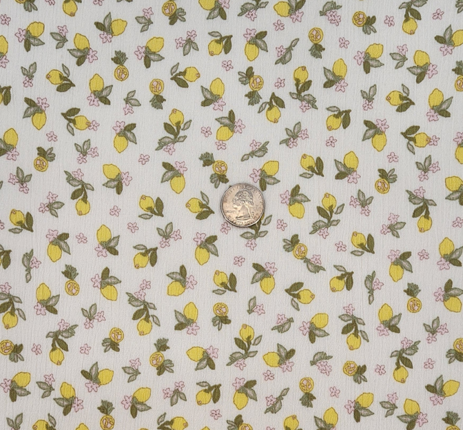 Rayon Crinkle 1D1650 Rayon Fabric - Lemon, Crinkle Texture, 50/52" Width