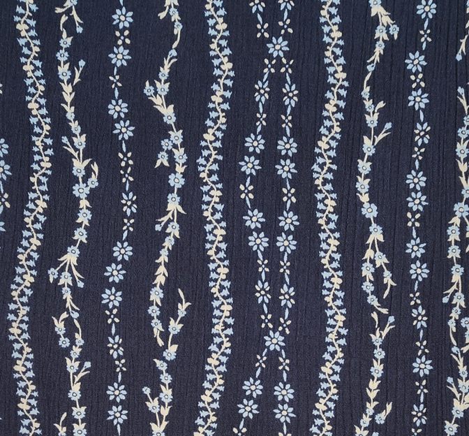 Rayon Crinkle 1D1652 100 Percent Rayon Fabric - Navy Blue, Crinkled Texture, 50/52" Width
