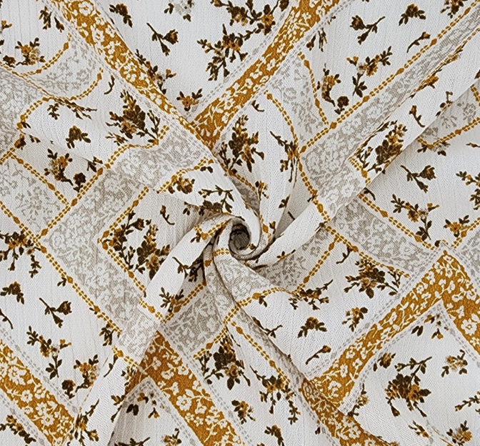 Rayon Crinkle 1D1659 Honey Gold Rayon Fabric - Honey Gold, Crinkle Texture, 50/52" Width