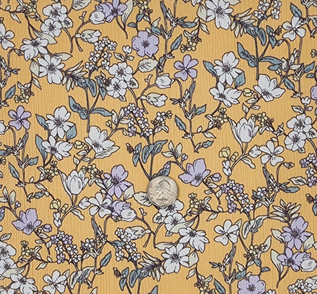 1 Yard Rayon Crinkle Apricot Cream Fabric 50/52” Width, Lightweight Apparel Textile